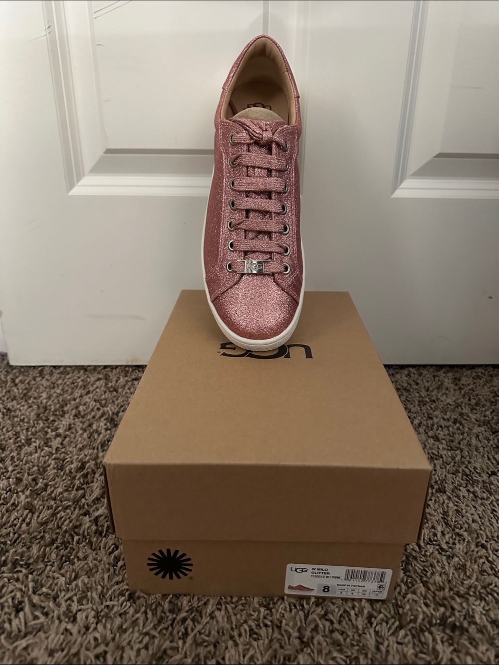 UGG Women's Rose Pink Glitter Low-Top Sneaker